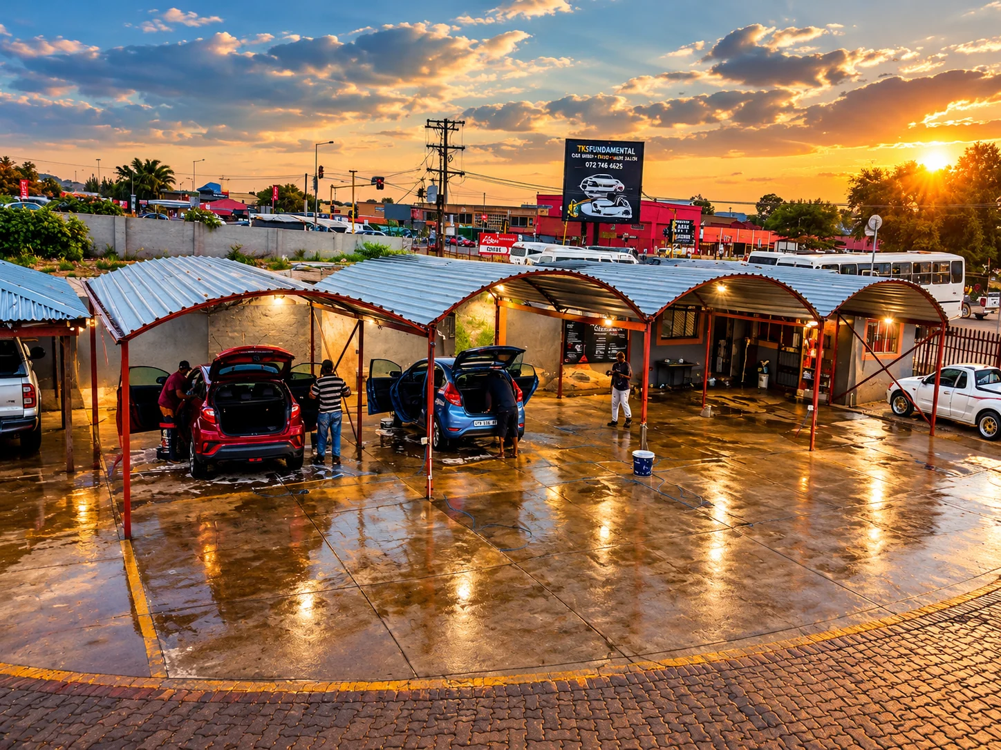 Clean, gleaming car exterior after a wash at TKSFUNDAMENTAL in Giyani